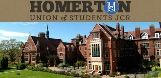 HUS text with Homerton College image background