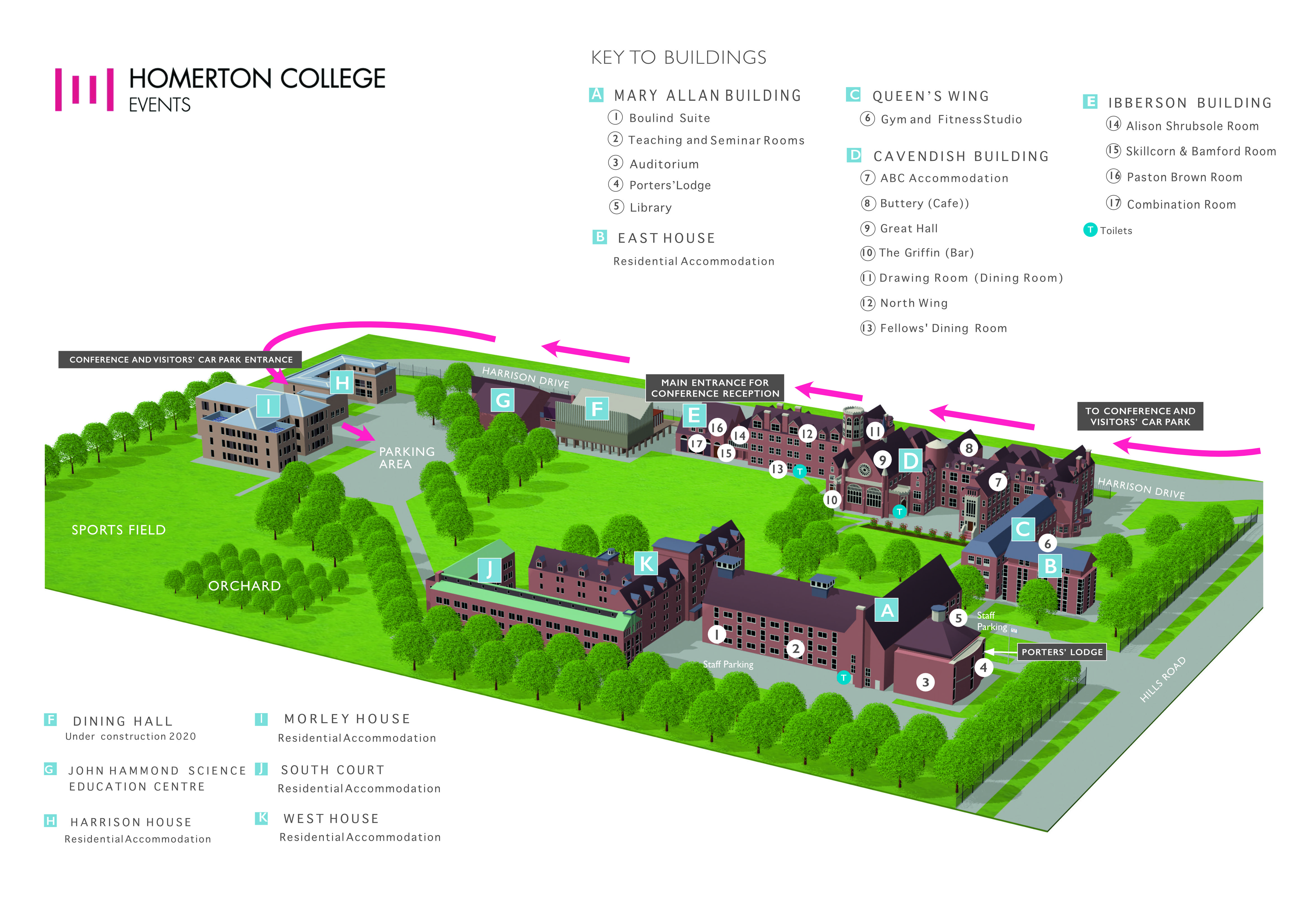 3D Homerton College Map