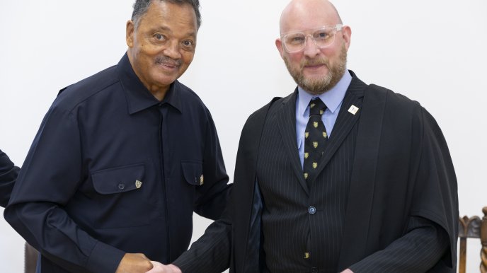 Reverend Jesse Jackson with Dr Robin Bunce