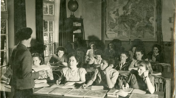 Geography class, c 1945.