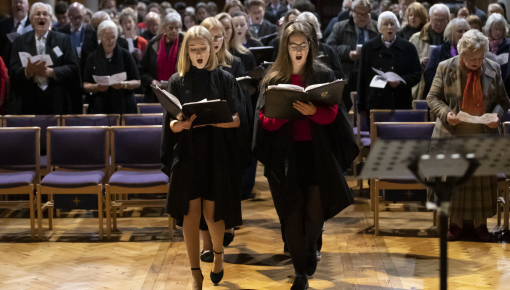 Homerton students singing in choir