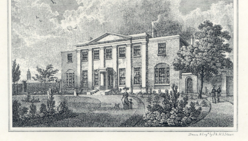 Archival image of Homerton building rebuilt in 1824