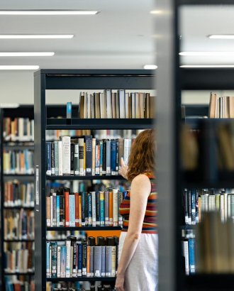 Student in the College Library