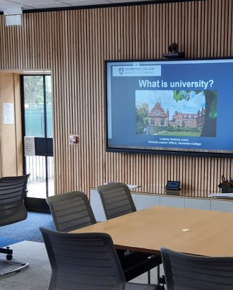 University presentation in a classroom